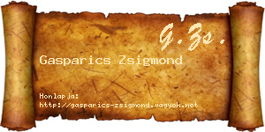 Gasparics Zsigmond névjegykártya